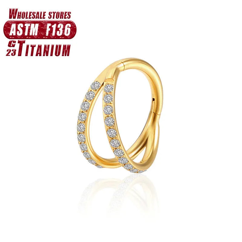 F136 titanium alloy nose ring body jewellery in silver, gold, rose gold, black and colourful finishes