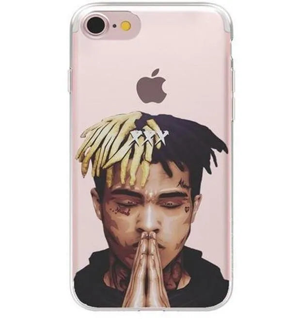 XXTENTACION design transparent iPhone case with patterned artwork and matte finish