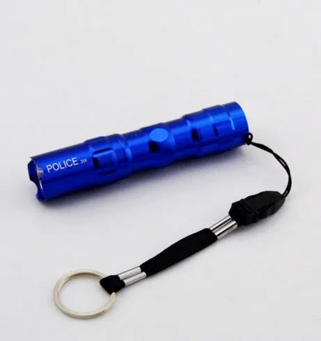 Black aluminium alloy LED mini flashlight with compact 9.5cm design