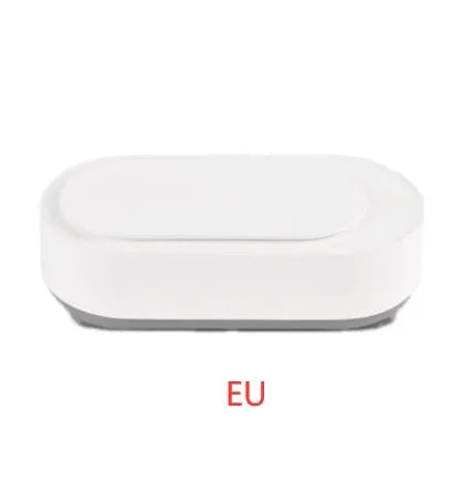 White portable ultrasonic cleaner with stainless steel tank for jewellery glasses watch cleaning