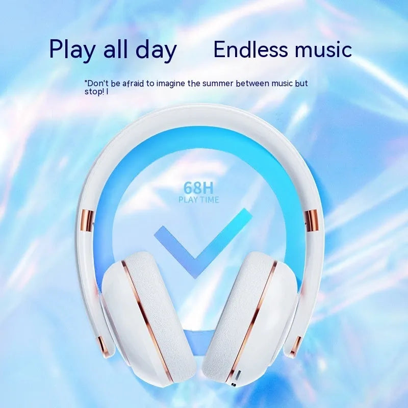 Bluetooth wireless headphones with microphone in black, 40mm drivers, Type-C charging port