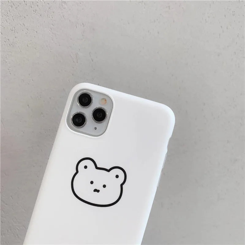 Soft silicone mobile phone case with a cartoon Korean bear design for iPhone 6 and 6s.