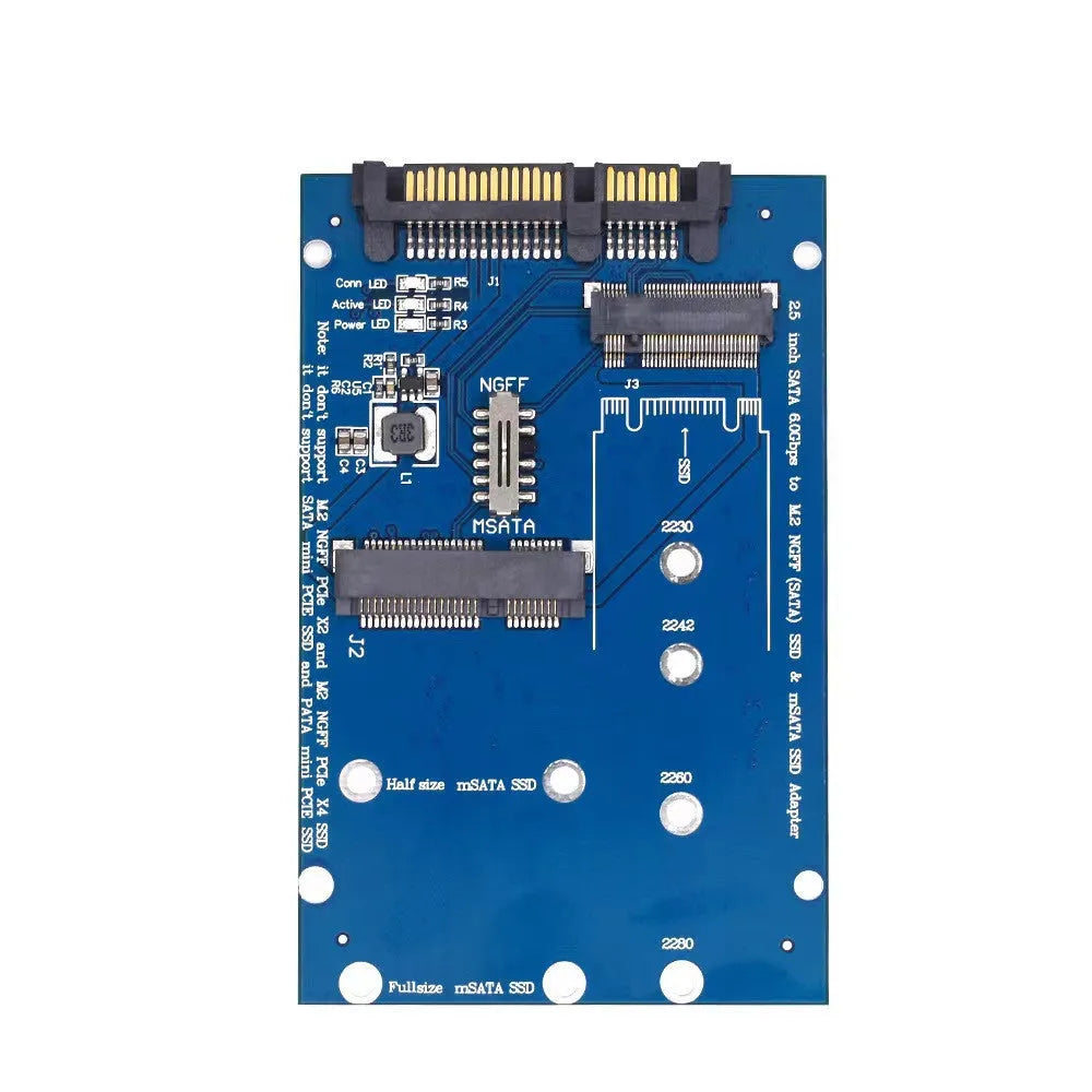 SATA3 to M.2 NGFF mSATA SSD conversion card adapter in black or blue colour