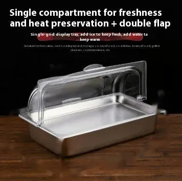 Stainless steel commercial dining plate display box with lid in multiple grid configurations