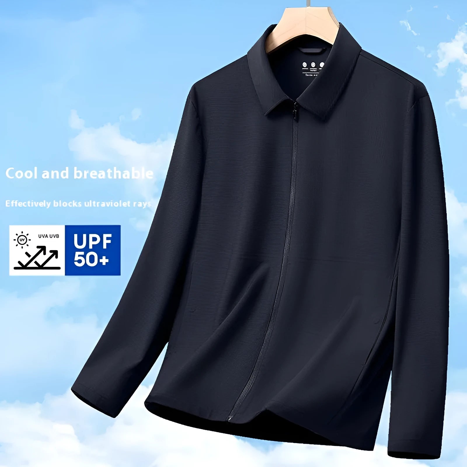 Summer lapel business coat in ice silk fabric for office wear and sun protection
