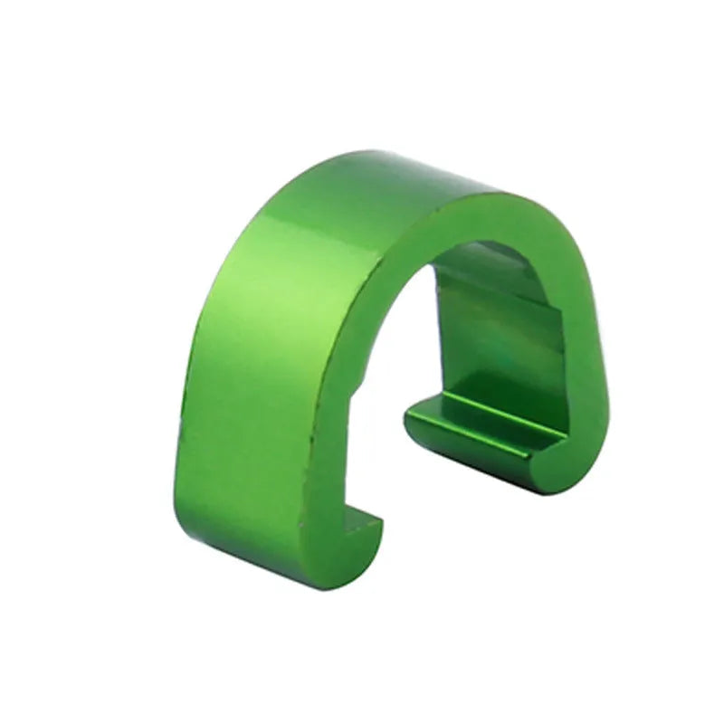 Aluminium alloy C-shaped buckle in eight colours, showing 10.2mm by 13mm size.