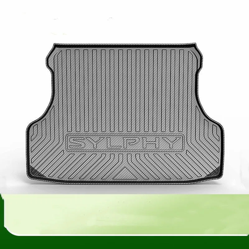 Black carbon fibre pattern TPE trunk pad for car boot protection