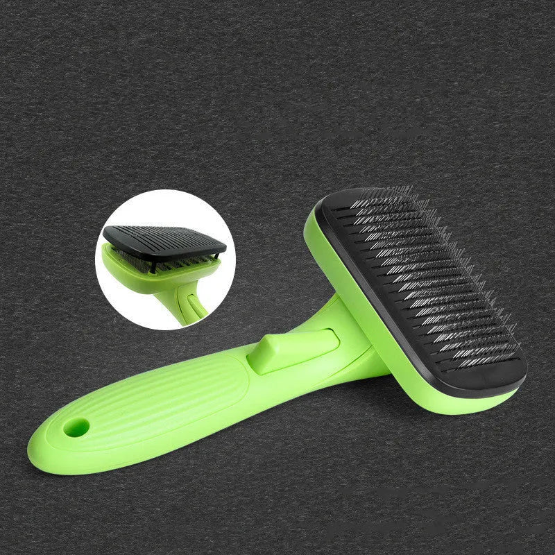 Fruit Green automatic pet hair removal brush with self-cleaning function for dog and cat grooming