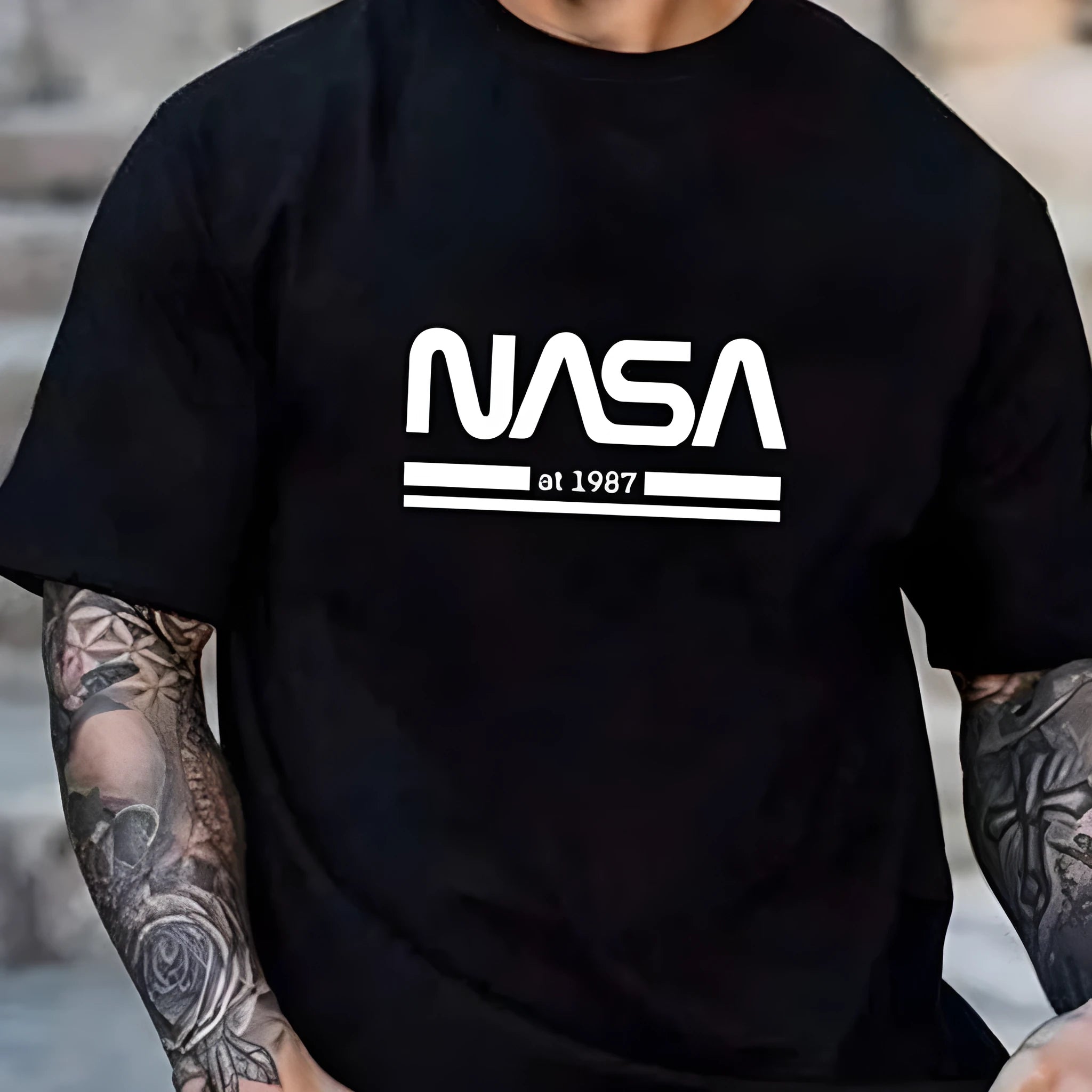 Men's slim-fit printed letters short sleeve t-shirt in multiple colour options