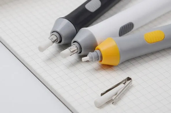 Black electric eraser for geometry modelling and office supplies, 166mm plastic body