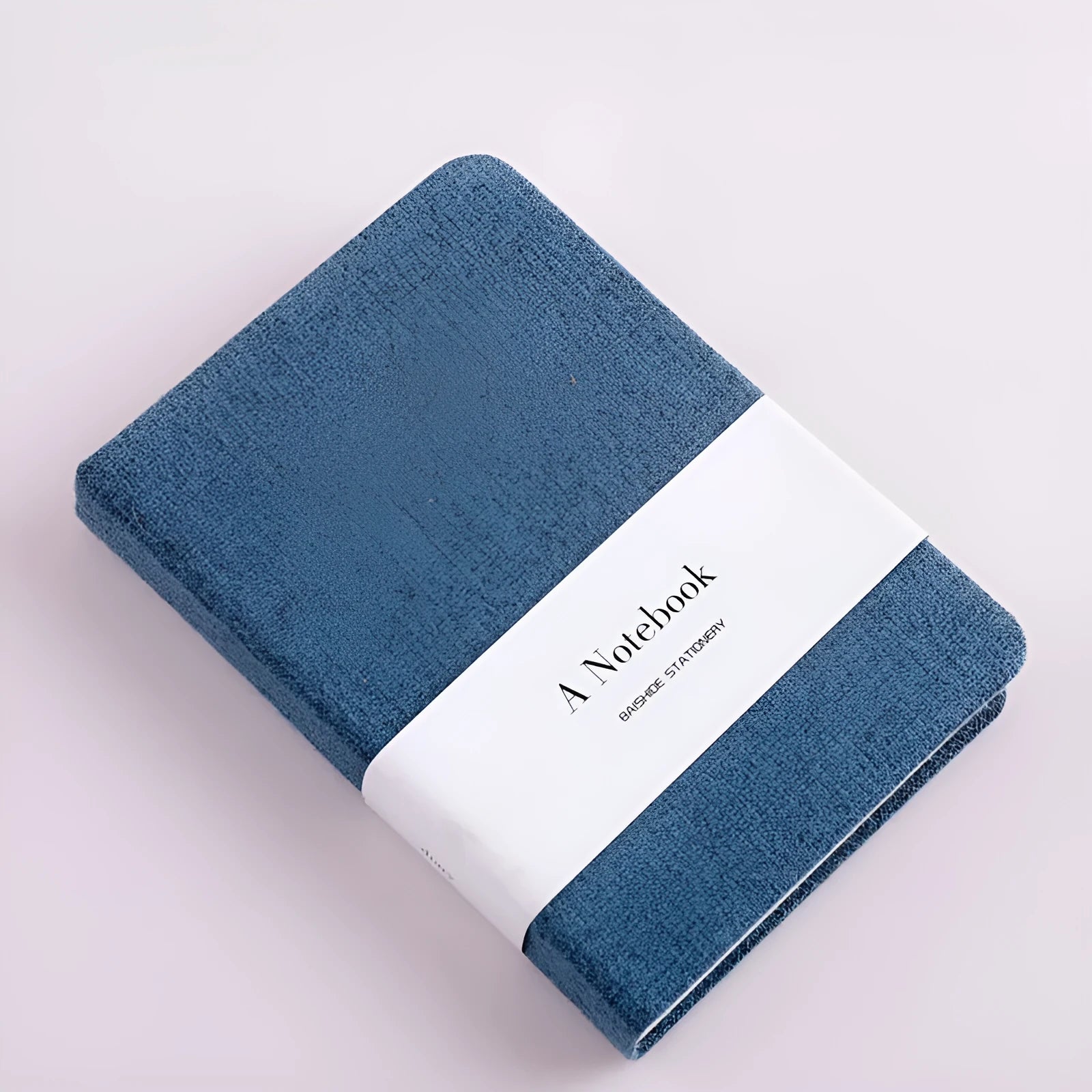 Wire-bound notebook with cloth cover, 132 pages, small size, blue colour