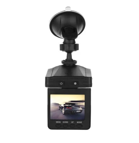 H198 car dash camera with 2.4-inch screen showing infrared night vision recording capability