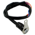Black stainless steel motorcycle switch with illuminated light ring for double flashing control