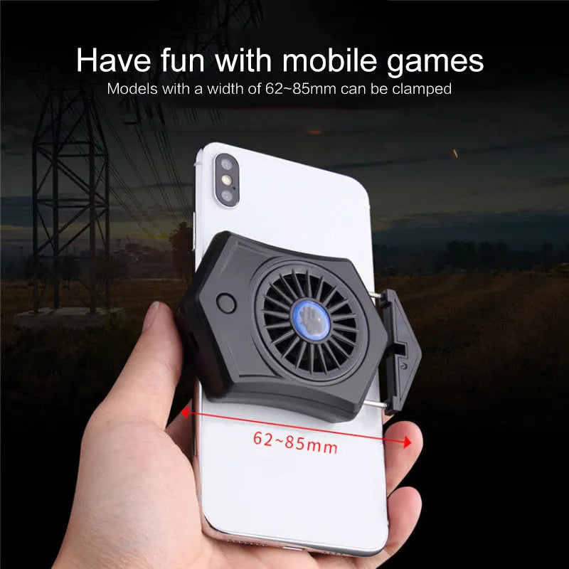 Mobile phone radiator gaming accessory with USB interface in black or white colour