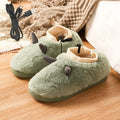 USB electric foot warmer slippers in black, grey, matcha green, and taro colours with soft velvet upper.