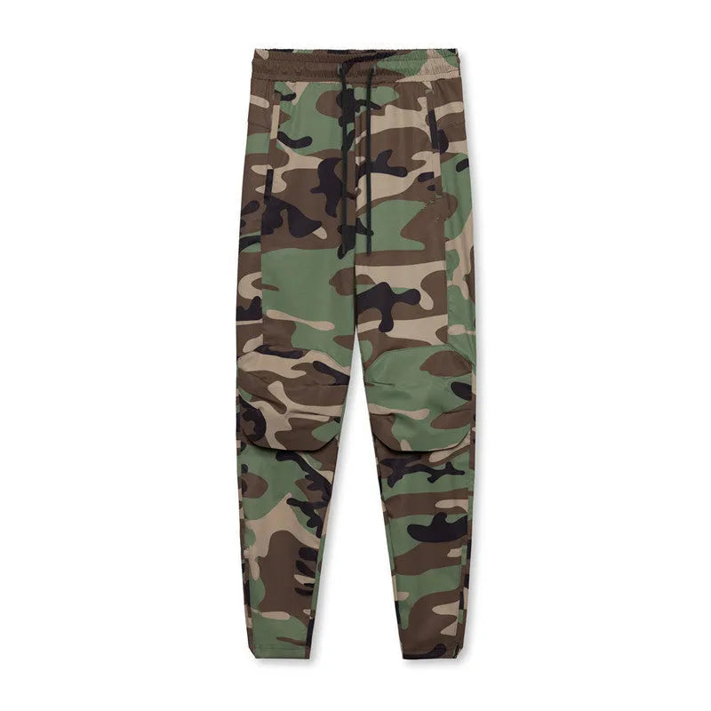 Men's grey ankle-tied fitness trousers with loose casual cut for exercise
