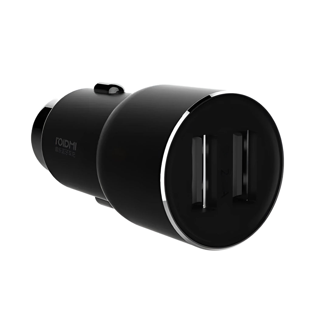 Black Ruimi 3S Bluetooth dual USB car charger with compact square design.
