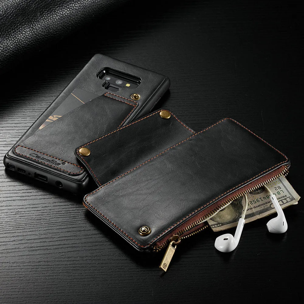 Samsung Galaxy Note9 flip phone case in PU leather with front flap closed