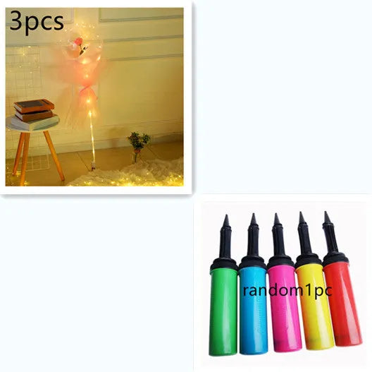 Transparent LED luminous DIY balloon rose bouquet with integrated lights for decoration.