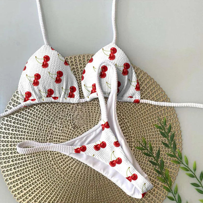 Women's quick-drying bikini swimsuit with cotton lining in three colour variants