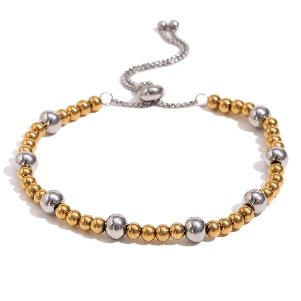 Geometric gold electroplated stainless steel jewellery set with earrings, bracelet and necklace