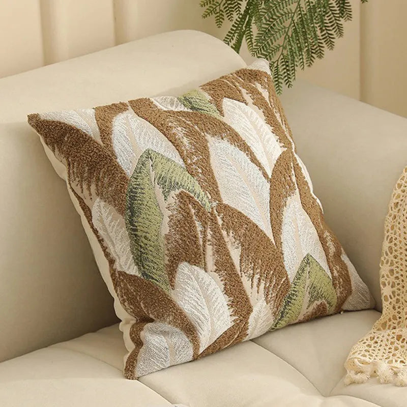 45cm square Jacquard pillow cover with a detailed retro floral pattern in multiple colour options.