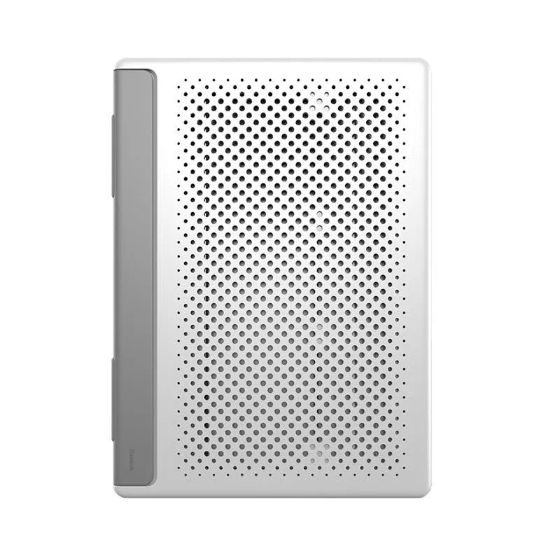 Dongdong portable alloy notebook stand in black shown on a desk