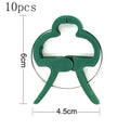 Green plastic and zinc plant fixing clips, large and small sizes, for training climbing vines and tomatoes.