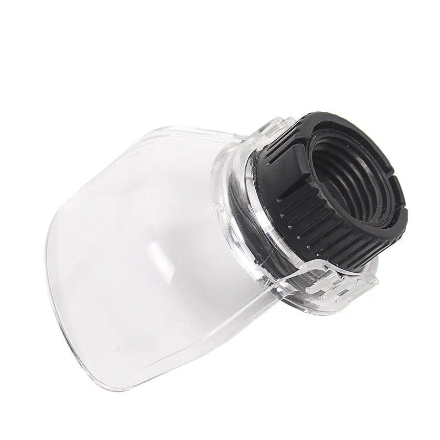 Transparent plastic safety cover for Delta grinding equipment with 17.5-19mm thread port