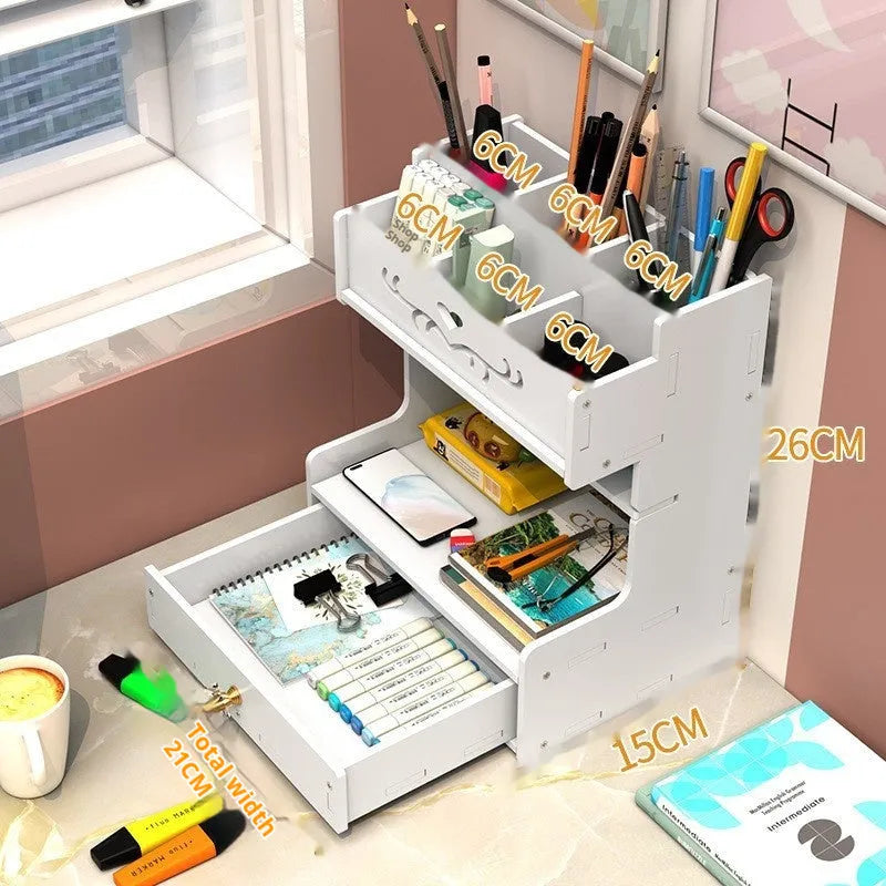 Square plastic pen holder storage box with oblique insertion compartments for writing instruments