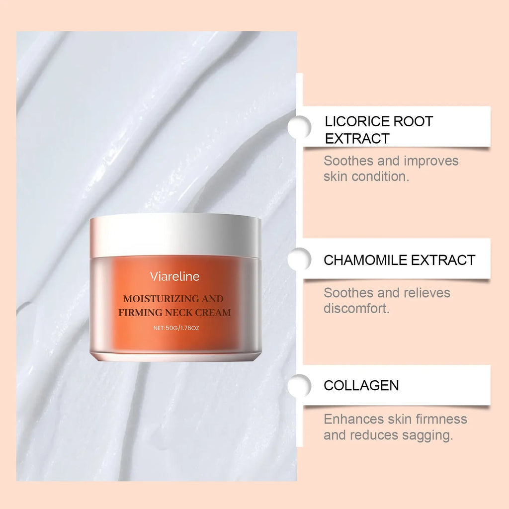 Neck moisturising cream 50g jar for daily neck contour skin care