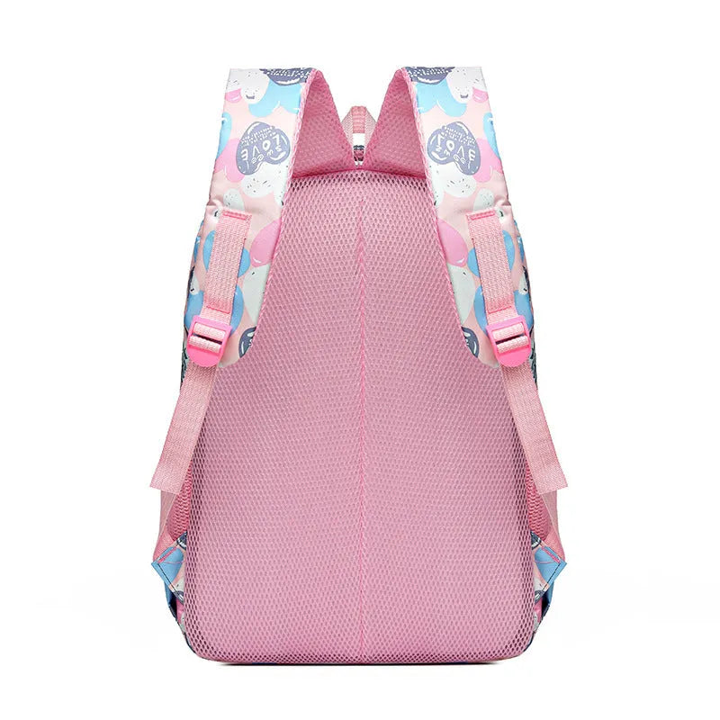 Student schoolbag with air pillow belt in blue colour option showing Oxford cloth construction