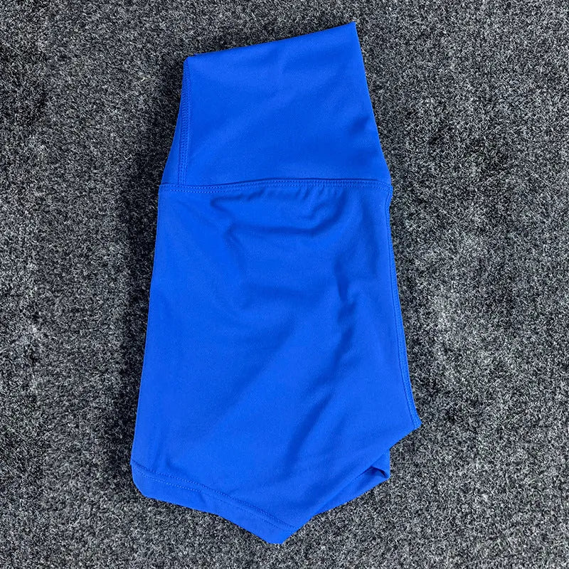 Women's high waist yoga shorts in quick-dry nylon fabric available in multiple colours
