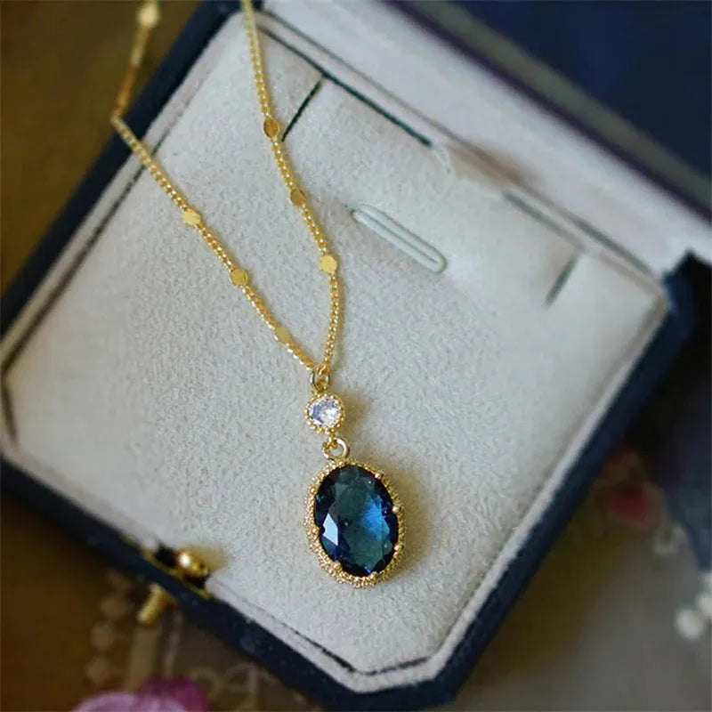 Geometric copper necklace with gold electroplated finish showing French retro design