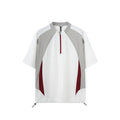 Men's solid colour lightweight polyester top with stitching detail, shown in black and beige for both long and short sleeves.
