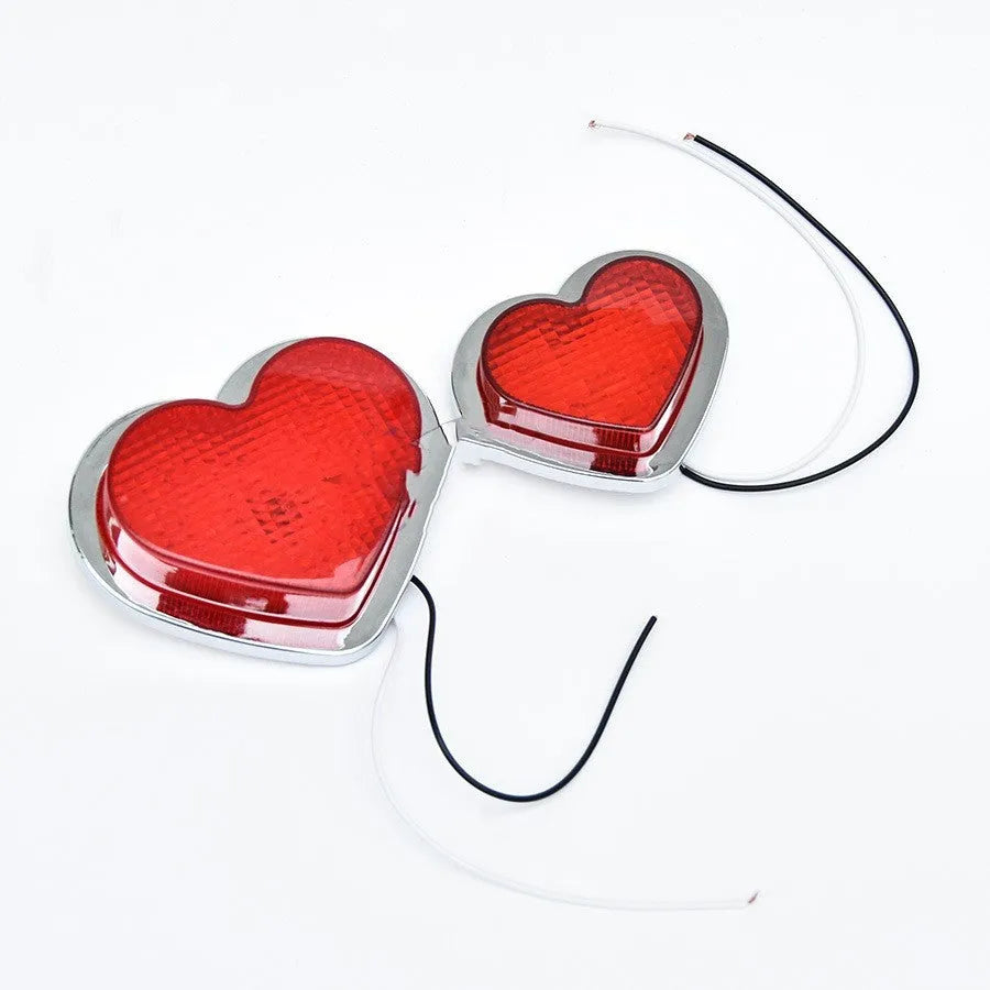 Heart-shaped 12V LED car sidelight for fender mounting in multiple colour options
