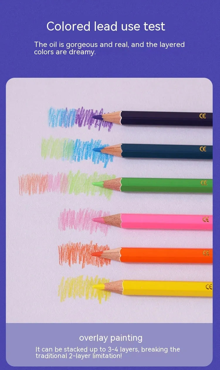 Set of wooden double-headed colour pencils showing both pencil tip and brush tip, arranged in a case.