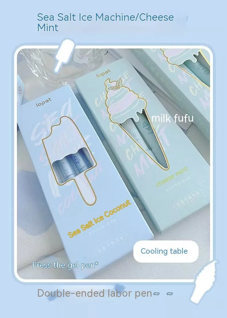 Four double-headed calligraphy pens with sponge press tips and fluorescent ends for student handwriting practice