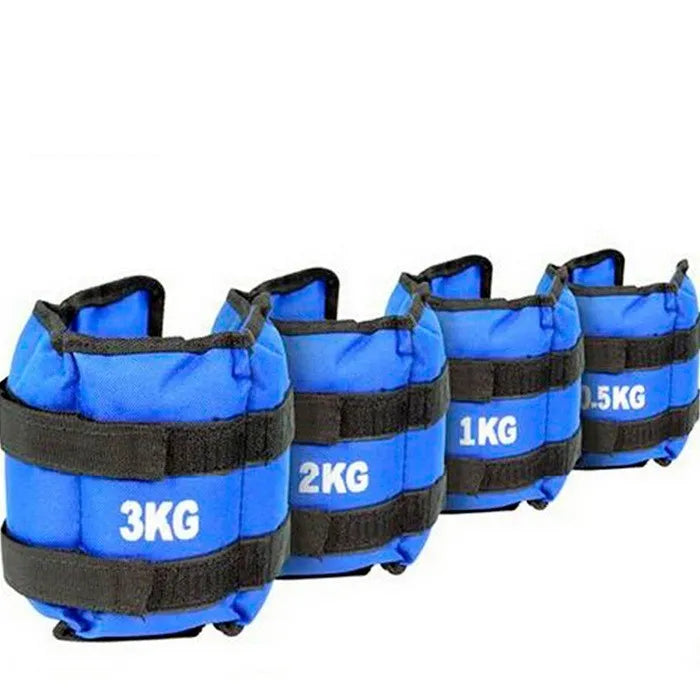 A pair of Oxford cloth legging sandbags for weighted athletic training in track and field and running.