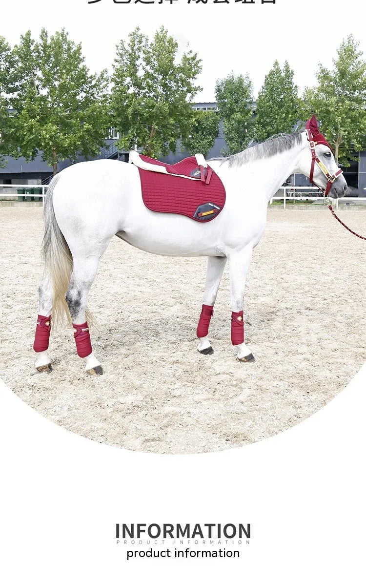Riding saddle balance wool pad with memory foam core in black, navy, white, or wine red.