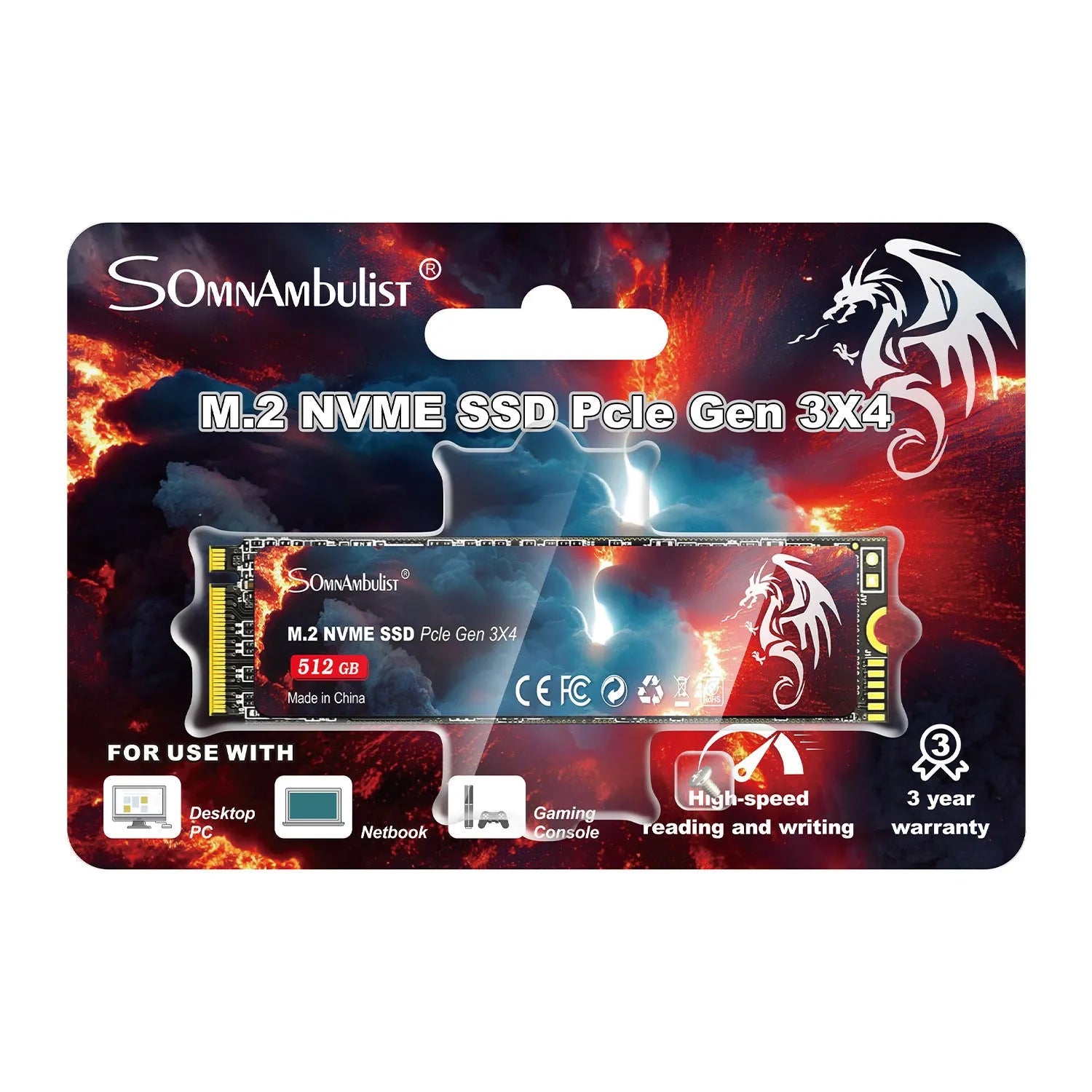 M2 solid state drive for desktop computers with 80x22mm dimensions and PCIe 3.0 interface