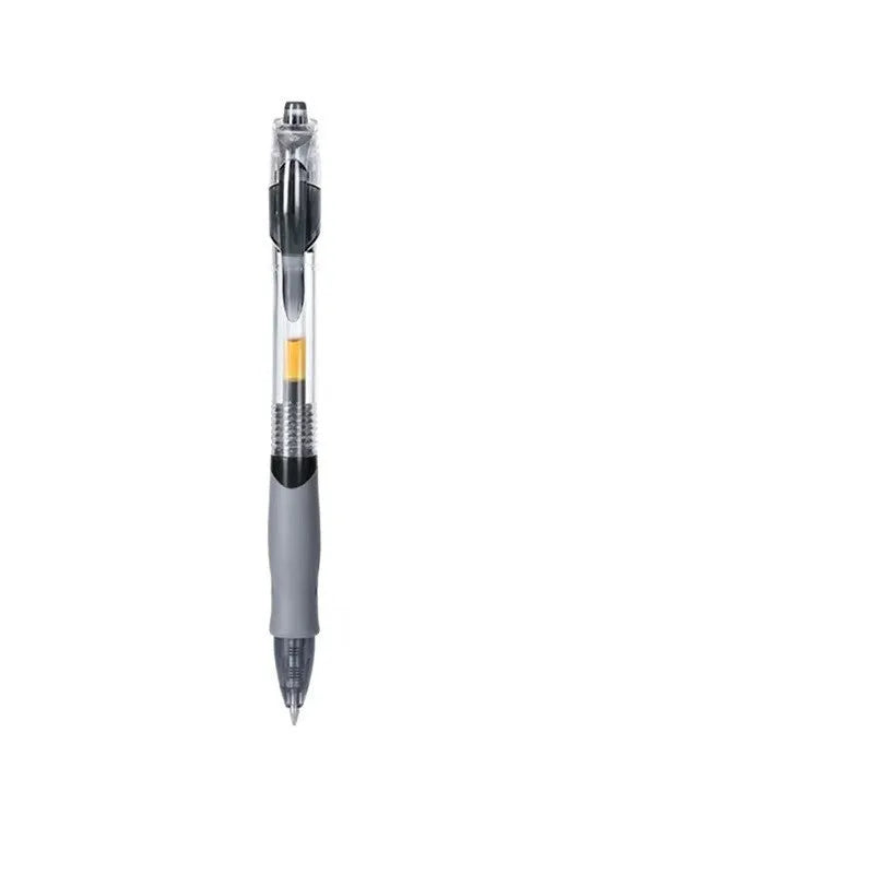 0.5mm plastic gel pen with black, red, and blue ink options for writing