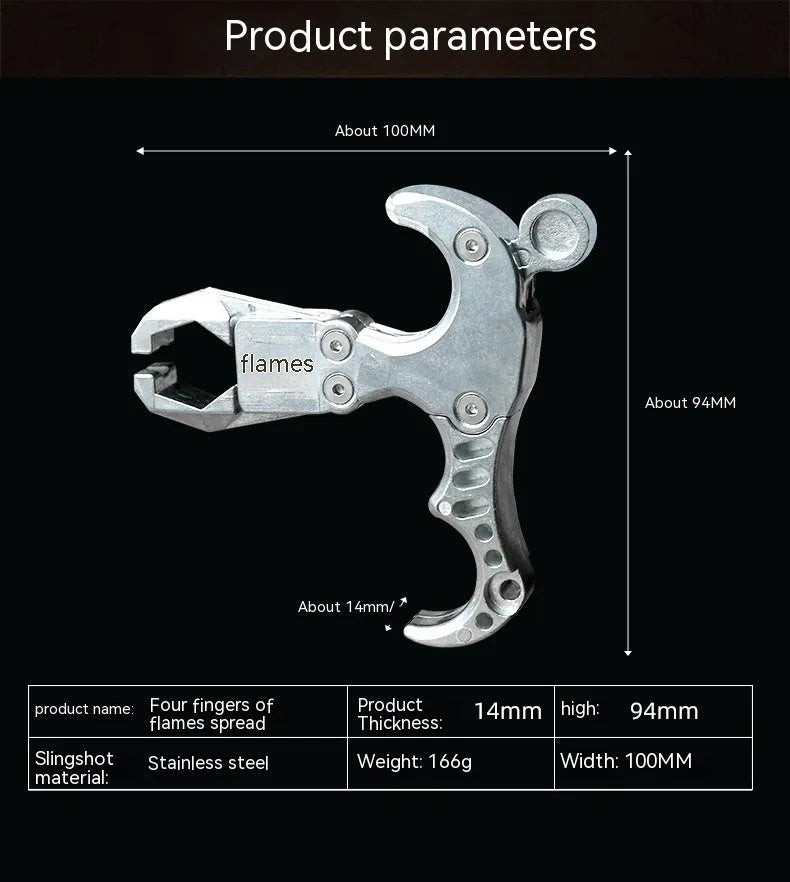 Zinc alloy archery release aid with a two-axis harpoon clip on a white background