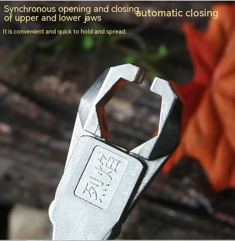 Zinc alloy archery release aid with a two-axis harpoon clip on a white background