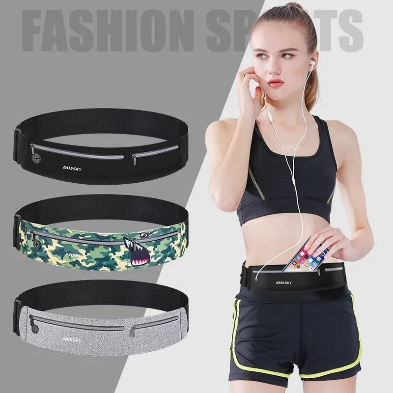 8-inch waterproof waist bag for outdoor sports in nylon Lycra with anti-theft features