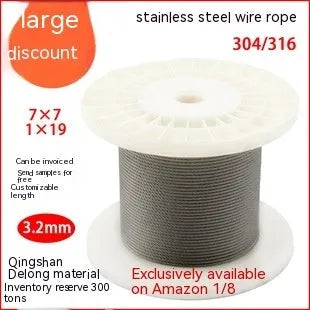 304 stainless steel coated security wire rope in multiple diameters for anti-theft protection
