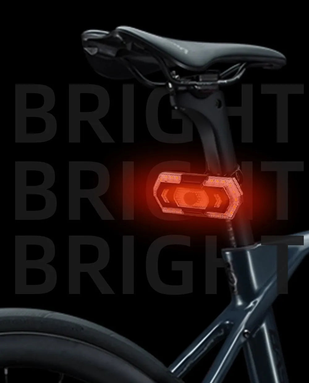 Black wireless remote control vehicle taillight with USB charging port and LED lighting