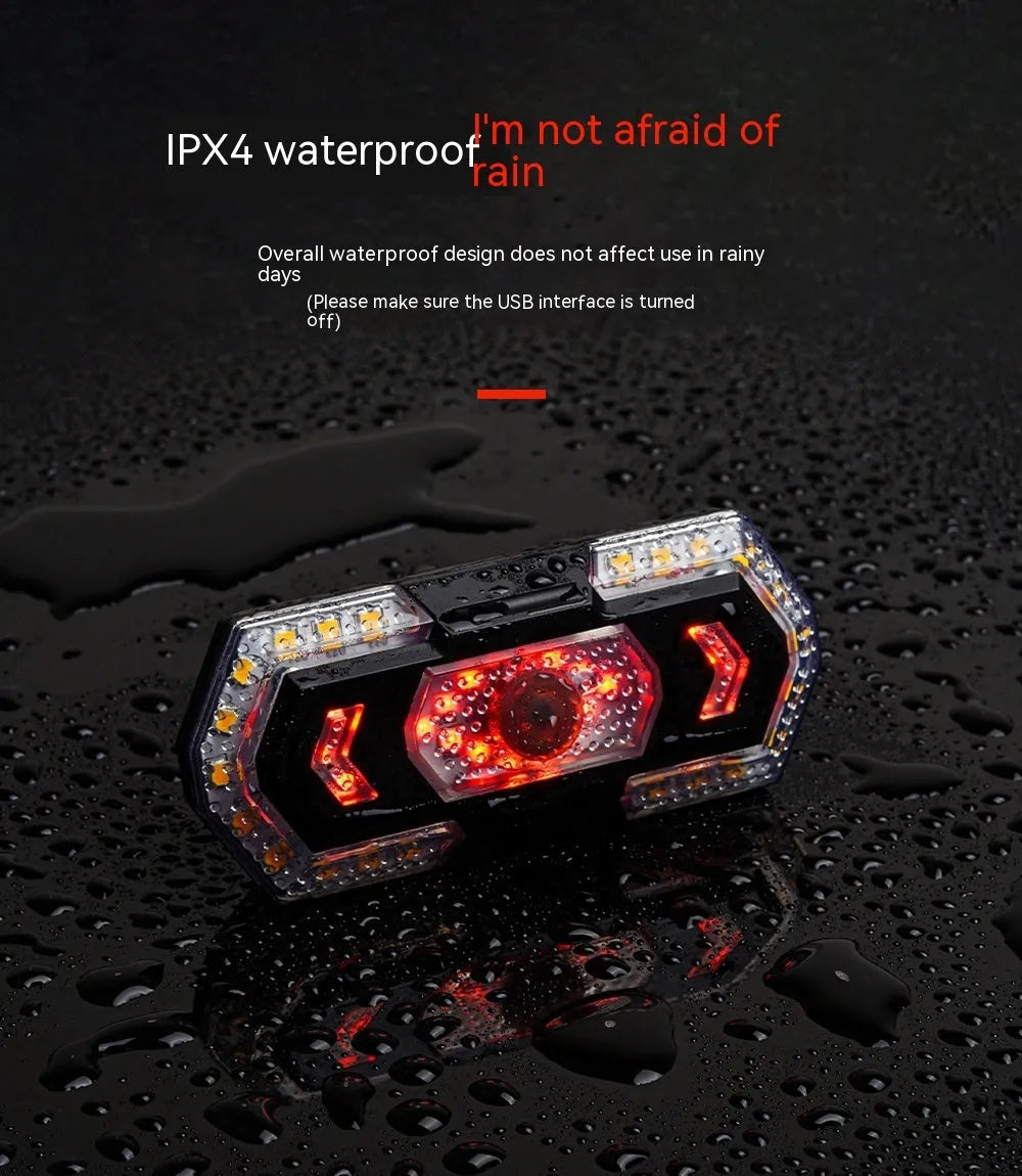 Black wireless remote control vehicle taillight with USB charging port and LED lighting