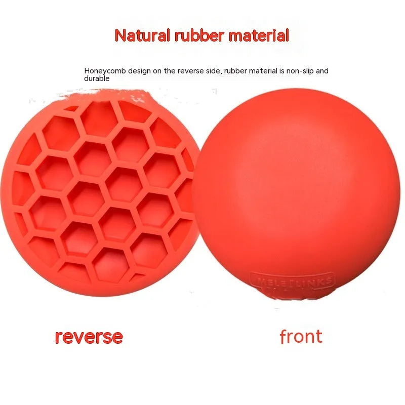 Orange golf strength training mat with centre of gravity pad for swing practice