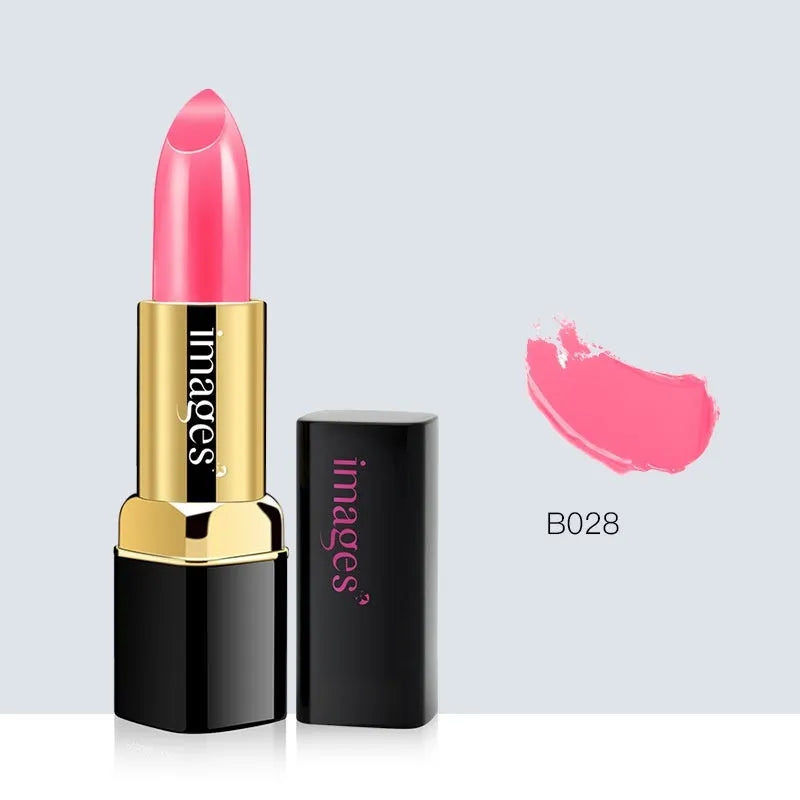 Moisturising lipstick lip gloss stick in ten colours including coral red and rose purple, 3.8g size.